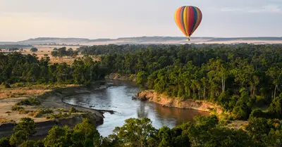 Balloon drifting over the Mara River