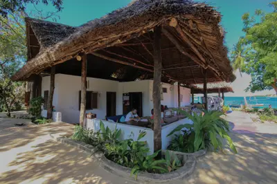 Main lodge and bar under thatch