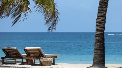 Sun loungers on Diani Beach