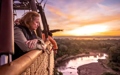 Sunrise view from the balloon basket