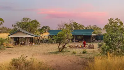 Tents at sunset