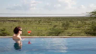 Infinity pool overlooking Nairobi National Park