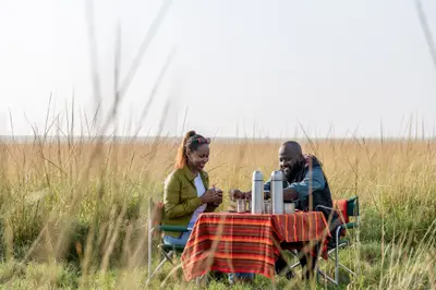 Champagne breakfast after the balloon flight