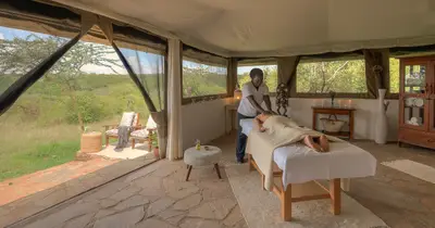 Spa treatment in the massage tent