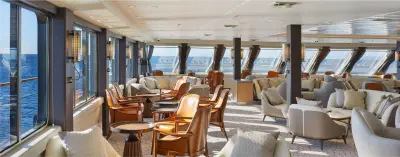 Antarctica Lounge — glass-enclosed observation lounge