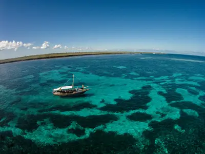 Chole Bay reefs from the air