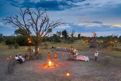 Campfire & boma under the stars