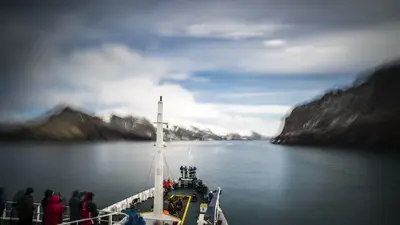 Bow view into an Antarctic channel