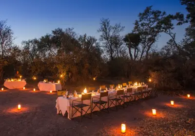 Candlelit dinner in the boma