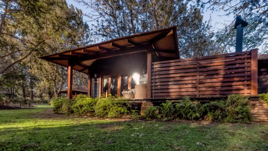 Plantation Room chalet at sunrise