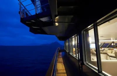 Balcony promenade at twilight