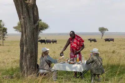 Bush dining in the shade of an acacia