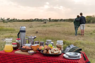 Picnic breakfast for two on the plains