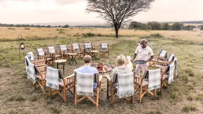 Fireside sundowners on the plains