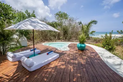 Sun loungers with a sea view