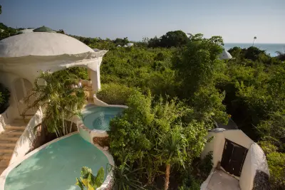Domed pavilion with private plunge pool