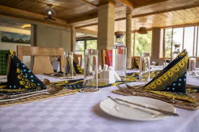 Table set with kitenge napkins