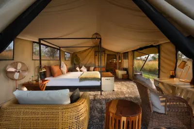 Guest tent with sofa corner
