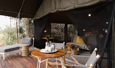 Relaxing on the private deck