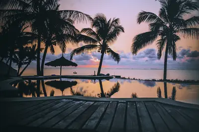 Infinity pool at dusk
