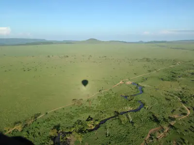 Balloon shadow over the Serengeti