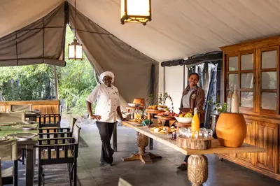Lunch spread in the main tent
