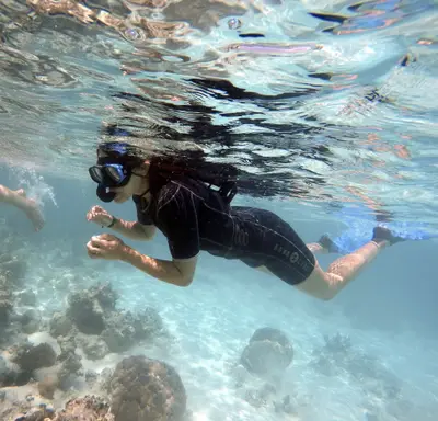 Snorkelling over the reef