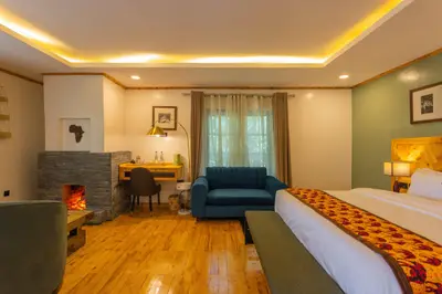 VIP room with fireplace and lounge