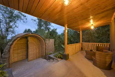 Cottage veranda in the evening