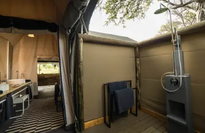 Indoor-outdoor shower