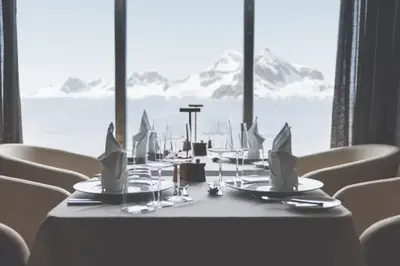 Dining with glacier views